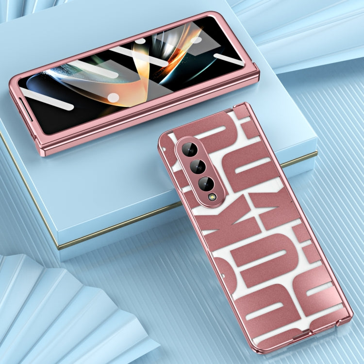 For Samsung Galaxy Z Fold4 5G Integrated Electroplating Folding Phone Case with Hinge(Rose Gold) - Galaxy Z Fold4 5G Cases by buy2fix | Online Shopping UK | buy2fix