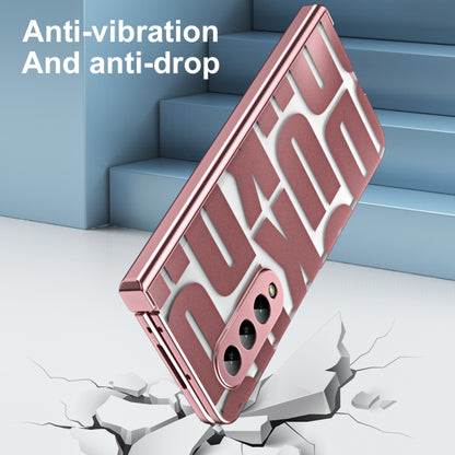 For Samsung Galaxy Z Fold4 5G Integrated Electroplating Folding Phone Case with Hinge(Rose Gold) - Galaxy Z Fold4 5G Cases by buy2fix | Online Shopping UK | buy2fix