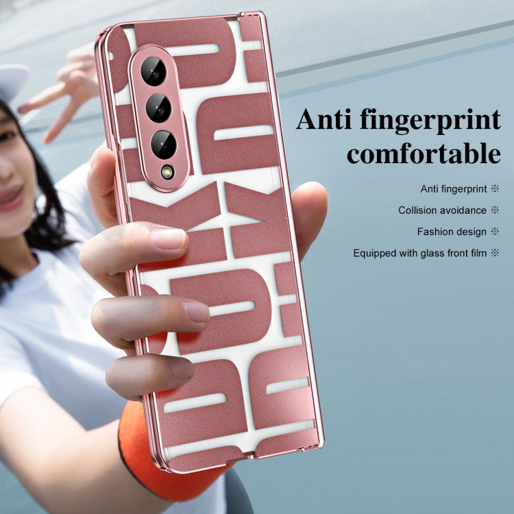 For Samsung Galaxy Z Fold4 5G Integrated Electroplating Folding Phone Case with Hinge(Rose Gold) - Galaxy Z Fold4 5G Cases by buy2fix | Online Shopping UK | buy2fix