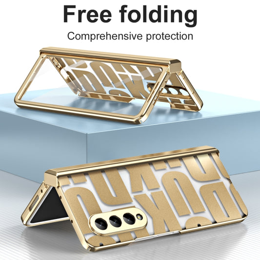 For Samsung Galaxy Z Fold4 5G Integrated Electroplating Folding Phone Case with Hinge(Tyrant Gold) - Galaxy Z Fold4 5G Cases by buy2fix | Online Shopping UK | buy2fix