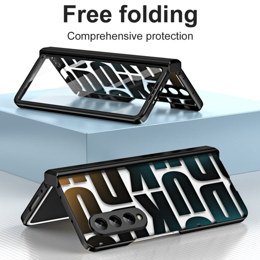 For Samsung Galaxy Z Fold4 5G Integrated Electroplating Folding Phone Case with Hinge(Black) - Galaxy Z Fold4 5G Cases by buy2fix | Online Shopping UK | buy2fix
