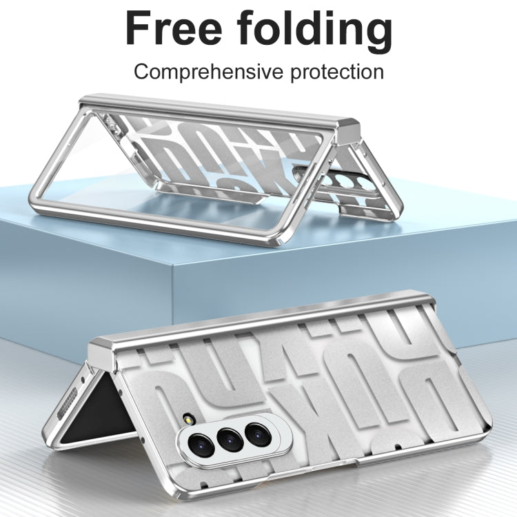 For Samsung Galaxy Z Fold5 Integrated Electroplating Folding Phone Case with Hinge(Silver) - Galaxy Z Fold5 Cases by buy2fix | Online Shopping UK | buy2fix