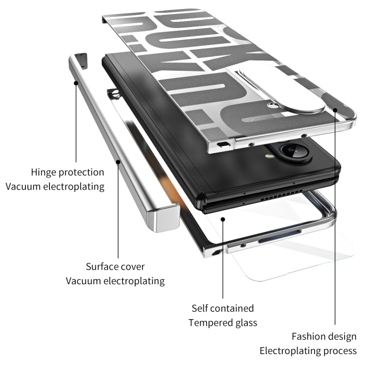 For Samsung Galaxy Z Fold5 Integrated Electroplating Folding Phone Case with Hinge(Silver) - Galaxy Z Fold5 Cases by buy2fix | Online Shopping UK | buy2fix
