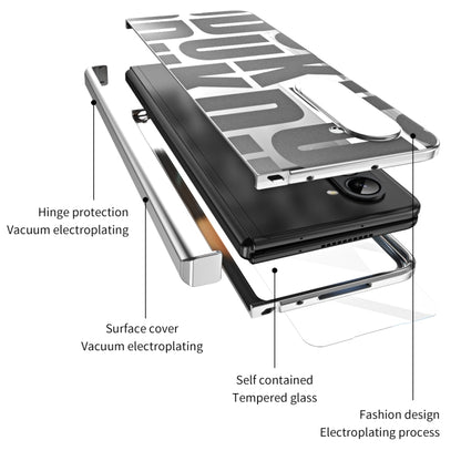 For Samsung Galaxy Z Fold5 Integrated Electroplating Folding Phone Case with Hinge(Silver) - Galaxy Z Fold5 Cases by buy2fix | Online Shopping UK | buy2fix