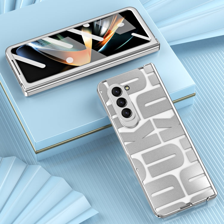 For Samsung Galaxy Z Fold5 Integrated Electroplating Folding Phone Case with Hinge(Silver) - Galaxy Z Fold5 Cases by buy2fix | Online Shopping UK | buy2fix