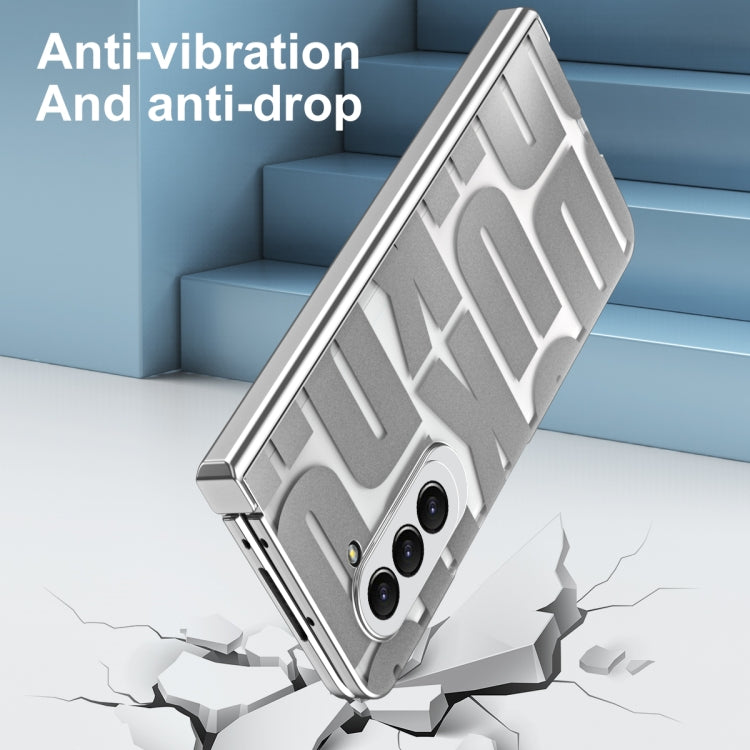 For Samsung Galaxy Z Fold5 Integrated Electroplating Folding Phone Case with Hinge(Silver) - Galaxy Z Fold5 Cases by buy2fix | Online Shopping UK | buy2fix