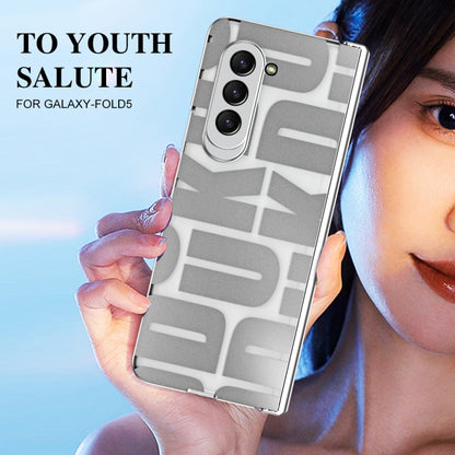 For Samsung Galaxy Z Fold5 Integrated Electroplating Folding Phone Case with Hinge(Silver) - Galaxy Z Fold5 Cases by buy2fix | Online Shopping UK | buy2fix
