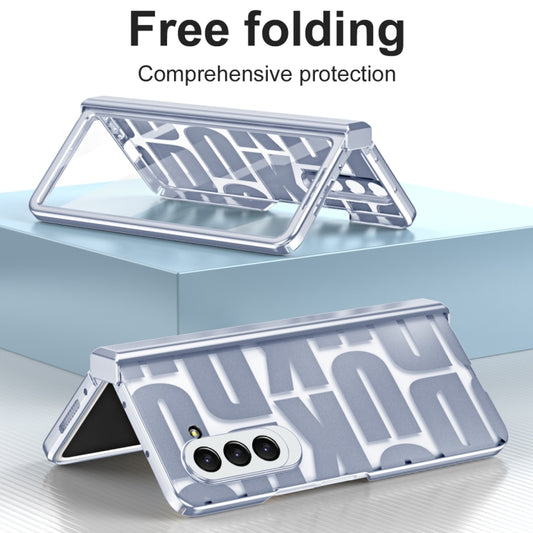 For Samsung Galaxy Z Fold5 Integrated Electroplating Folding Phone Case with Hinge(Blue) - Galaxy Z Fold5 Cases by buy2fix | Online Shopping UK | buy2fix