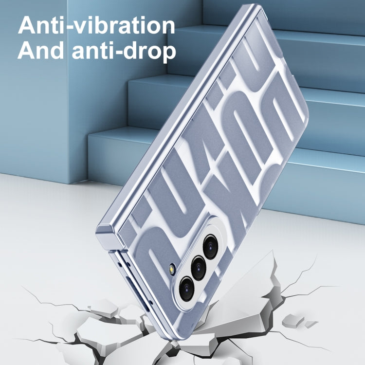 For Samsung Galaxy Z Fold5 Integrated Electroplating Folding Phone Case with Hinge(Blue) - Galaxy Z Fold5 Cases by buy2fix | Online Shopping UK | buy2fix