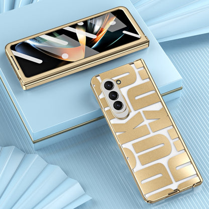 For Samsung Galaxy Z Fold5 Integrated Electroplating Folding Phone Case with Hinge(Tyrant Gold) - Galaxy Z Fold5 Cases by buy2fix | Online Shopping UK | buy2fix