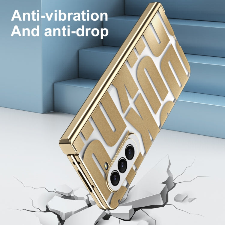 For Samsung Galaxy Z Fold5 Integrated Electroplating Folding Phone Case with Hinge(Tyrant Gold) - Galaxy Z Fold5 Cases by buy2fix | Online Shopping UK | buy2fix