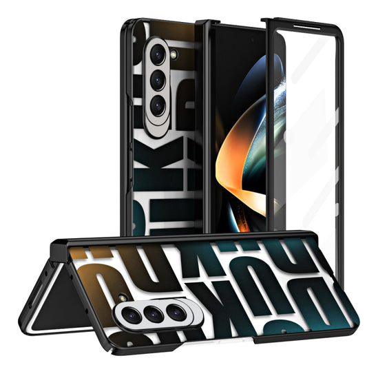 For Samsung Galaxy Z Fold5 Integrated Electroplating Folding Phone Case with Hinge(Black) - Galaxy Z Fold5 Cases by buy2fix | Online Shopping UK | buy2fix