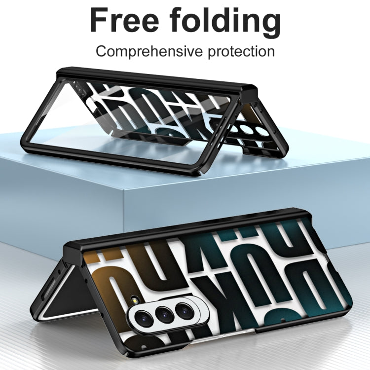 For Samsung Galaxy Z Fold5 Integrated Electroplating Folding Phone Case with Hinge(Black) - Galaxy Z Fold5 Cases by buy2fix | Online Shopping UK | buy2fix