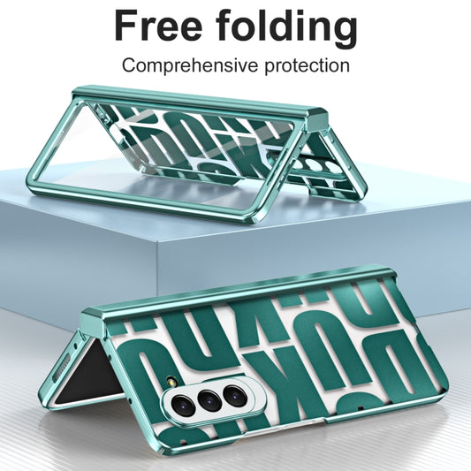 For Samsung Galaxy Z Fold5 Integrated Electroplating Folding Phone Case with Hinge(Green) - Galaxy Z Fold5 Cases by buy2fix | Online Shopping UK | buy2fix