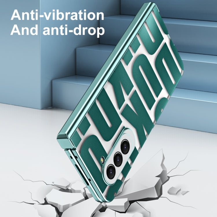 For Samsung Galaxy Z Fold5 Integrated Electroplating Folding Phone Case with Hinge(Green) - Galaxy Z Fold5 Cases by buy2fix | Online Shopping UK | buy2fix