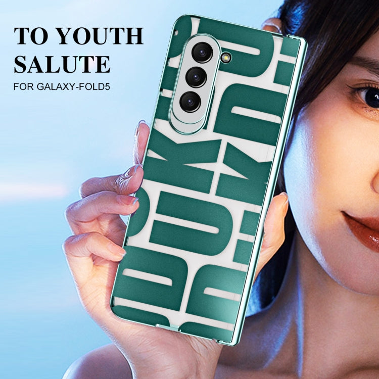 For Samsung Galaxy Z Fold5 Integrated Electroplating Folding Phone Case with Hinge(Green) - Galaxy Z Fold5 Cases by buy2fix | Online Shopping UK | buy2fix
