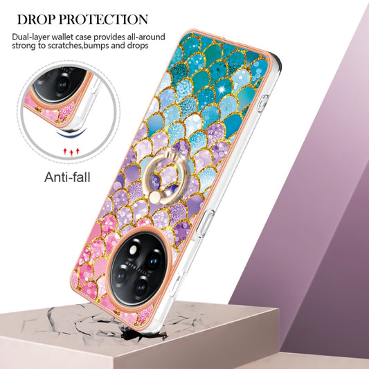 For OnePlus 11 Electroplating IMD TPU Phone Case with Ring(Colorful Scales) by buy2fix