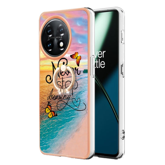 For OnePlus 11 Electroplating IMD TPU Phone Case with Ring(Dream Butterfly) by buy2fix