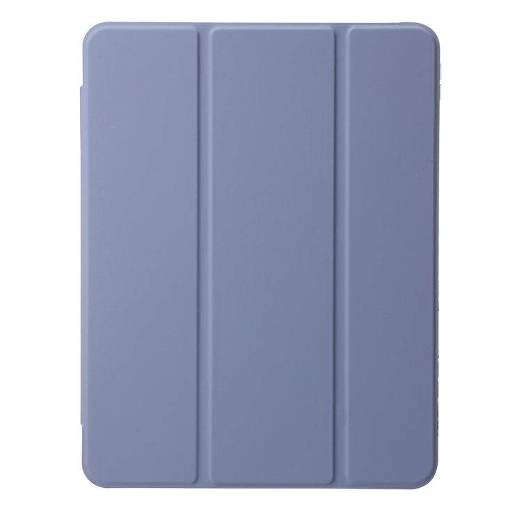 For iPad Pro 13 2024 Clear Acrylic 3-Fold Leather Tablet Case(Lavender Purple) - iPad Pro 13 2024 Cases by buy2fix | Online Shopping UK | buy2fix