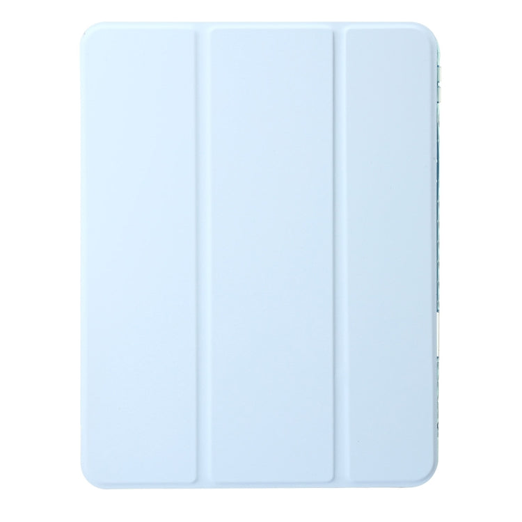 For iPad Pro 11 2024 Clear Acrylic 3-Fold Leather Tablet Case(Ice Blue) - iPad Pro 11 2024 Cases by buy2fix | Online Shopping UK | buy2fix