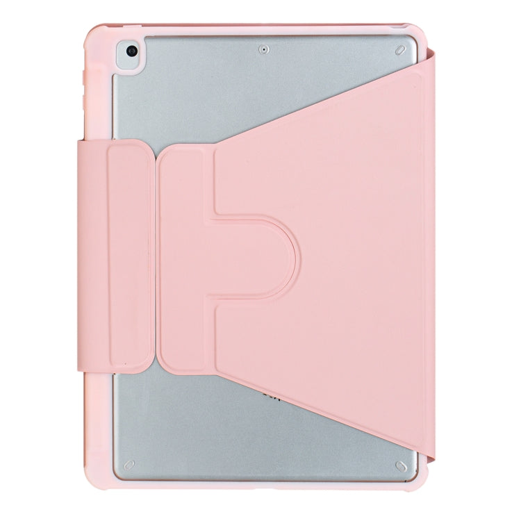 For iPad 11 2025 / 10th Gen 10.9 2022 F10B-AS 360 Rotation Acrylic Transparent Bluetooth Keyboard Leather Case With Touch Control / Backlight(Pink) by buy2fix