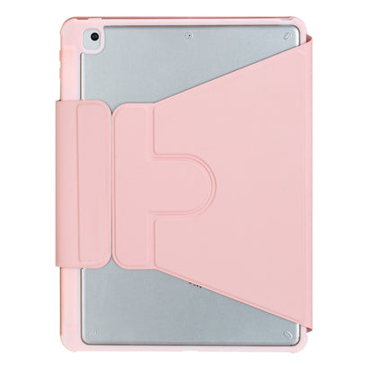 For iPad 11 2025 / 10th Gen 10.9 2022 F10B-AS 360 Rotation Acrylic Transparent Bluetooth Keyboard Leather Case With Touch Control / Backlight(Pink) by buy2fix