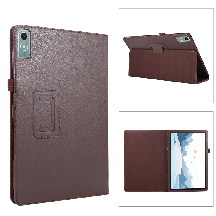 For Lenovo Xiaoxin Pad 11 2024 / M11 Litchi Texture Leather Tablet Case(Brown) - Lenovo by buy2fix | Online Shopping UK | buy2fix