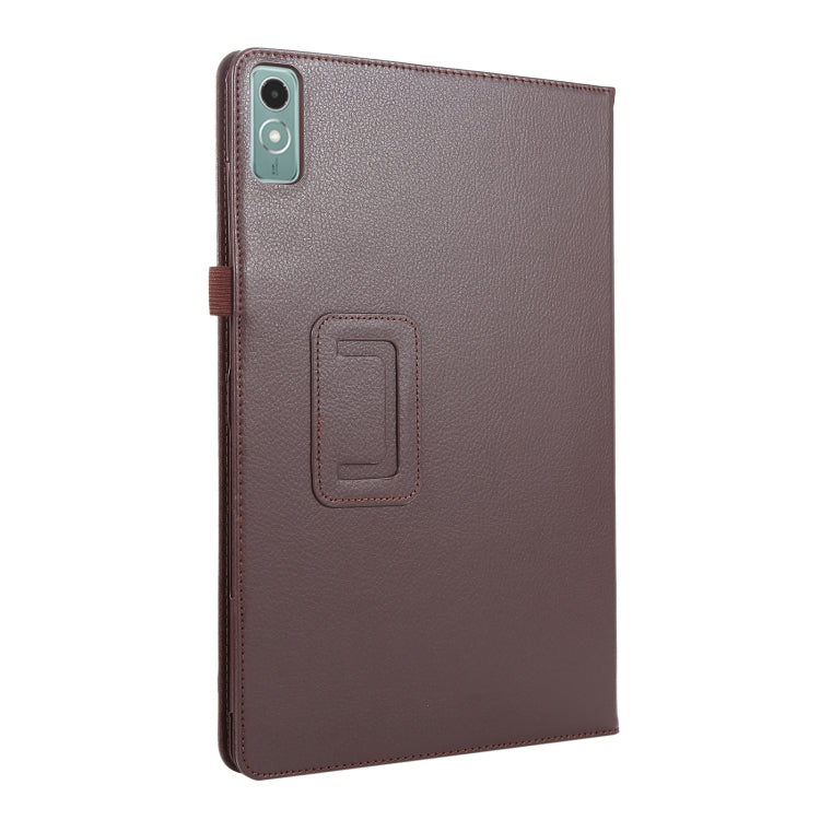 For Lenovo Xiaoxin Pad 11 2024 / M11 Litchi Texture Leather Tablet Case(Brown) - Lenovo by buy2fix | Online Shopping UK | buy2fix