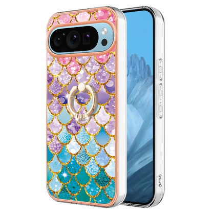 For Google Pixel 9 Pro XL Electroplating IMD TPU Phone Case with Ring(Colorful Scales) by buy2fix