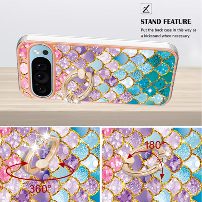 For Google Pixel 9 Pro XL Electroplating IMD TPU Phone Case with Ring(Colorful Scales) by buy2fix