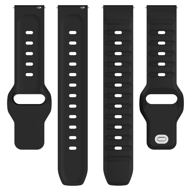 22mm Universal Dots Pattern Silicone Replacement Watch Band(Black) - 22mm Bands by buy2fix | Online Shopping UK | buy2fix