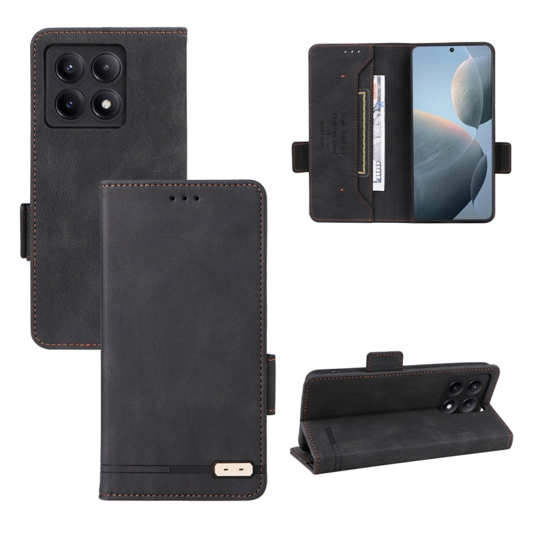 For Xiaomi Redmi K70E 5G Magnetic Clasp Leather Phone Case(Black) - K70E Cases by buy2fix | Online Shopping UK | buy2fix