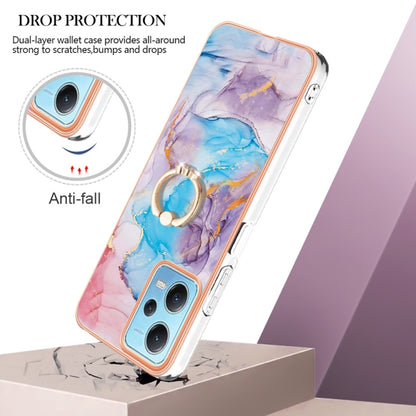 For Xiaomi Redmi Note 12 5G Global/Poco X5 5G Electroplating IMD TPU Phone Case with Ring(Blue Marble) - Xiaomi Cases by buy2fix | Online Shopping UK | buy2fix