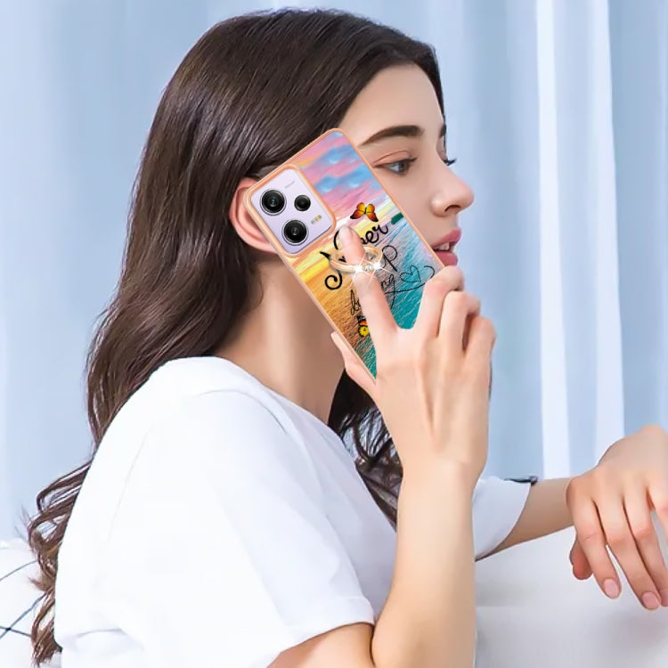 For Xiaomi Redmi Note 12 Pro 5G Global Electroplating IMD TPU Phone Case with Ring(Dream Butterfly) - Xiaomi Cases by buy2fix | Online Shopping UK | buy2fix