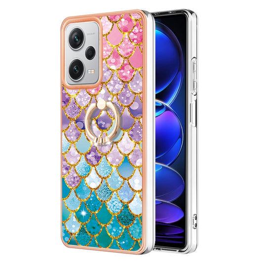 For Xiaomi Redmi Note 12 Pro+ Global Electroplating IMD TPU Phone Case with Ring(Colorful Scales) - Xiaomi Cases by buy2fix | Online Shopping UK | buy2fix