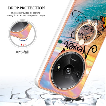 For Xiaomi Redmi A3 Electroplating IMD TPU Phone Case with Ring(Dream Butterfly) - Xiaomi Cases by buy2fix | Online Shopping UK | buy2fix