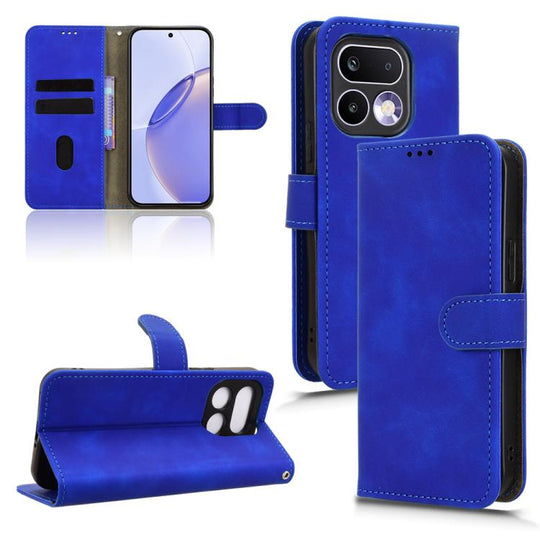 For Realme 16 Pro+ 5G Global Skin Feel Magnetic Flip Leather Phone Case(Blue)