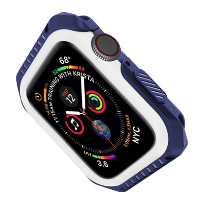 For Apple Watch Series 6 & SE & 5 & 4 44mm Shockproof Two Color Protective Case(Blue White) - Watch Cases by buy2fix | Online Shopping UK | buy2fix