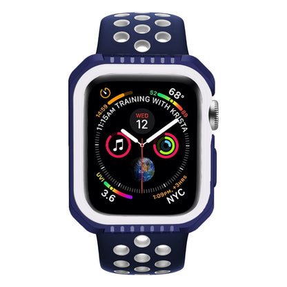 For Apple Watch Series 6 & SE & 5 & 4 44mm Shockproof Two Color Protective Case(Blue White) - Watch Cases by buy2fix | Online Shopping UK | buy2fix