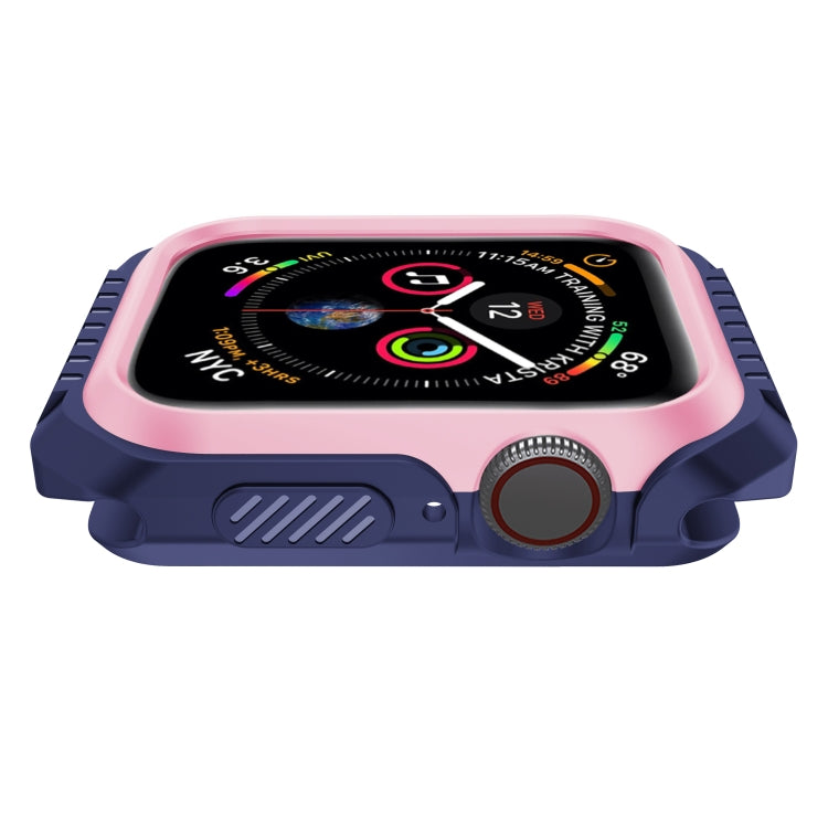 For Apple Watch Series 6 & SE & 5 & 4 44mm Shockproof Two Color Protective Case(Blue Pink) - Watch Cases by buy2fix | Online Shopping UK | buy2fix