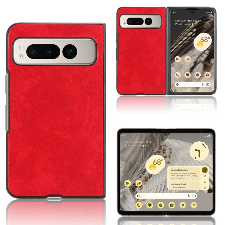 For Google Pixel Fold Litchi Texture Back Cover Phone Case(Red) - Google Cases by buy2fix | Online Shopping UK | buy2fix