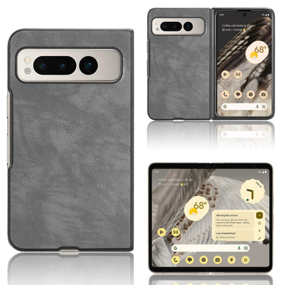 For Google Pixel Fold Litchi Texture Back Cover Phone Case(Grey) - Google Cases by buy2fix | Online Shopping UK | buy2fix