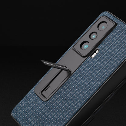 For Honor Magic Vs ABEEL Integrated Genuine Leather Luxury Series Phone Case with Holder(Royal Blue) - Honor Cases by buy2fix | Online Shopping UK | buy2fix