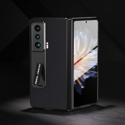 For Honor Magic Vs ABEEL Integrated Genuine Leather Silky Soft Phone Case with Holder(Black) - Honor Cases by buy2fix | Online Shopping UK | buy2fix