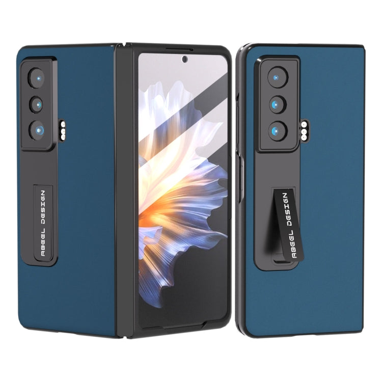 For Honor Magic Vs ABEEL Integrated Genuine Leather Silky Soft Phone Case with Holder(Blue) - Honor Cases by buy2fix | Online Shopping UK | buy2fix