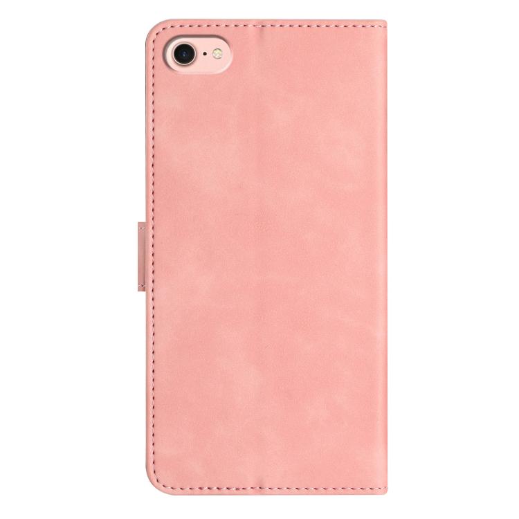 For iPhone 16e Seven Butterflies Embossed Leather Phone Case(Pink) - iPhone 16e Cases by buy2fix | Online Shopping UK | buy2fix
