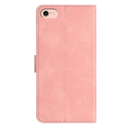 For iPhone 16e Seven Butterflies Embossed Leather Phone Case(Pink) - iPhone 16e Cases by buy2fix | Online Shopping UK | buy2fix