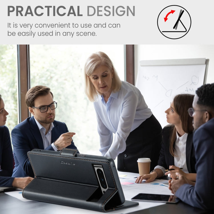 For Google Pixel 8 Pro CaseMe 023 Butterfly Buckle Litchi Texture RFID Anti-theft Leather Phone Case(Black) by CaseMe