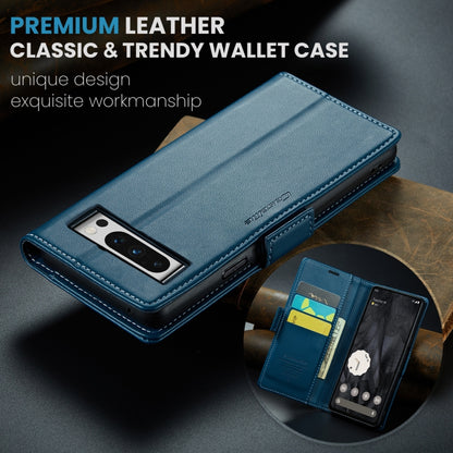 For Google Pixel 8 Pro CaseMe 023 Butterfly Buckle Litchi Texture RFID Anti-theft Leather Phone Case(Blue) by CaseMe