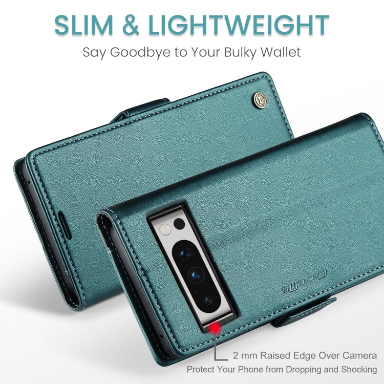 For Google Pixel 8 Pro CaseMe 023 Butterfly Buckle Litchi Texture RFID Anti-theft Leather Phone Case(Pearly Blue) by CaseMe